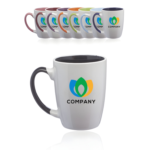 12 Oz. Ceramic Dual Colored Coffee Mugs