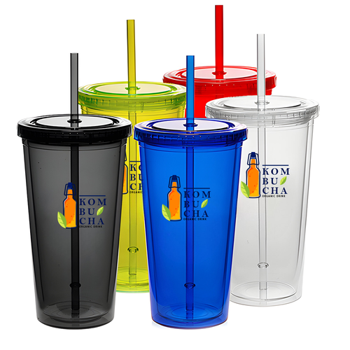 20 Oz Vibrant Sip Tumblers with Straw